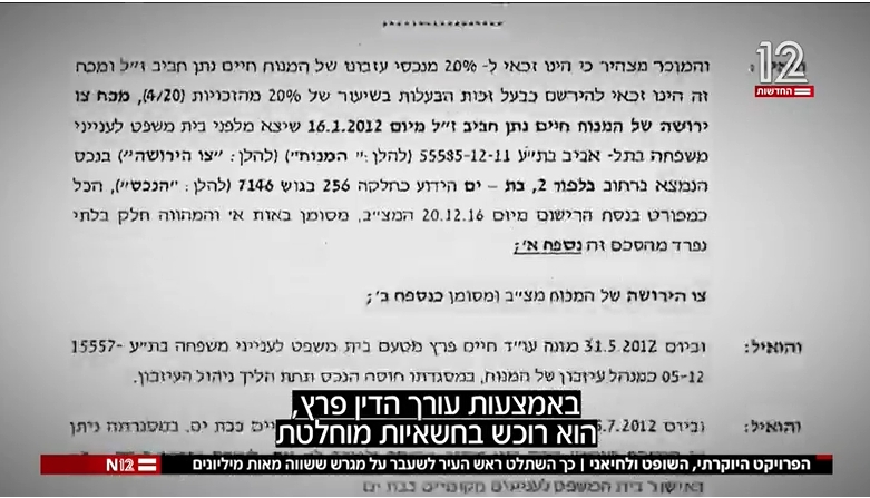 צילום מרכישת היורש עם מספר תיק אצל שקד